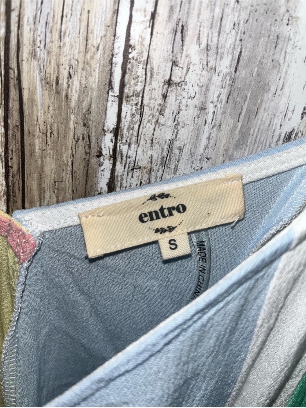 Entro Rainbow Colorblock Tank S Multicolor Pastel Strappy Flowy Rayon Cami Top - Picture 4 of 4